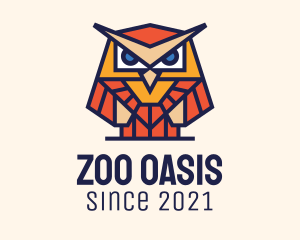 Geometric Owl Zoo logo design