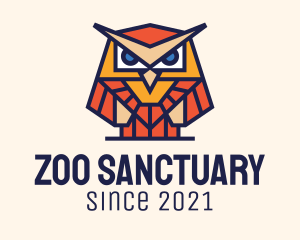 Geometric Owl Zoo logo design