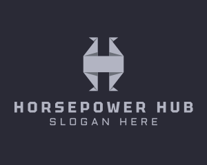 Modern Origami Letter H logo design