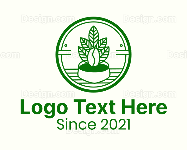 Coffee Bean Plant Badge Logo