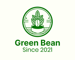 Coffee Bean Plant Badge logo design