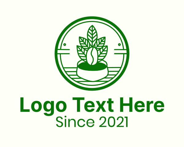 Coffee Bean Plant Badge logo