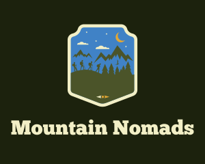 Night Mountaineering Travel logo design