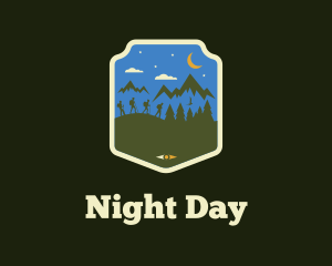 Night Mountaineering Travel logo design