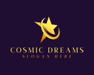 Cosmic Swoosh Star logo design