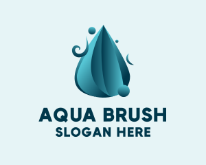 3D Water Droplet logo design