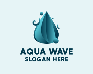 3D Water Droplet logo design