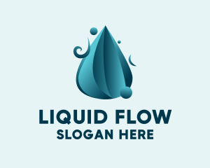 3D Water Droplet logo design