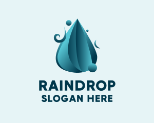 3D Water Droplet logo design