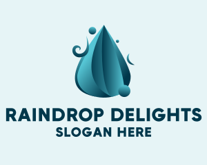 3D Water Droplet logo design