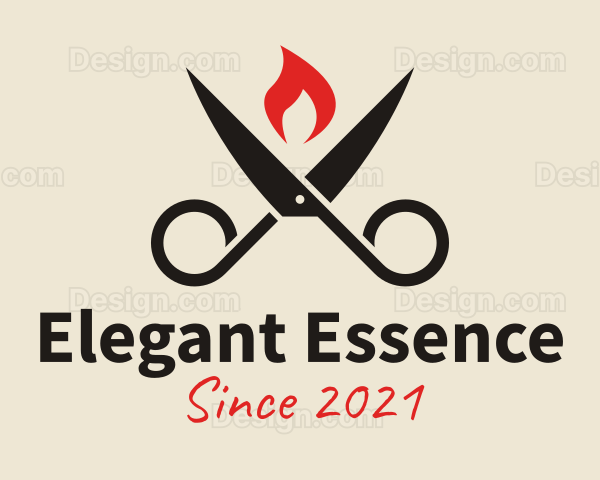 Flame Scissors Seamstress Logo