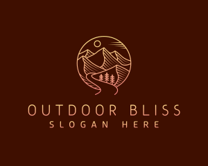 Mountain Outdoor Hiking logo design