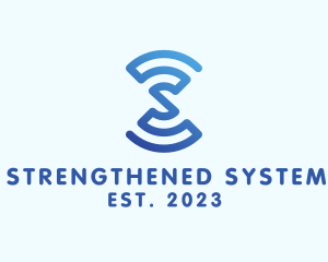 Wifi Signal Letter S logo design