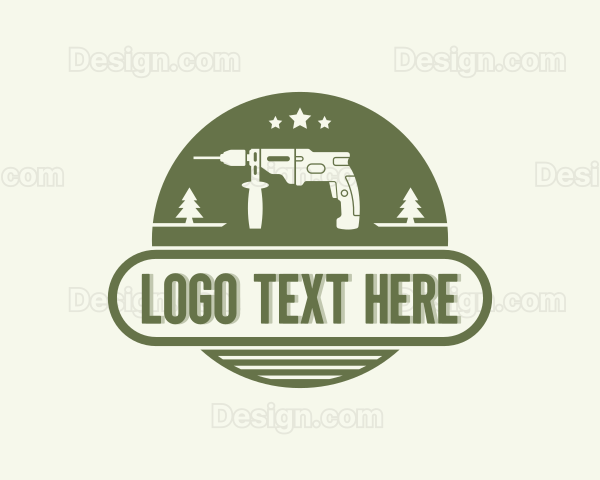 Carpentry Drill Tool Logo