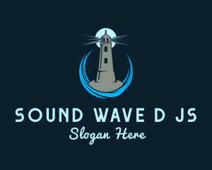 Aqua Wave Lighthouse logo design