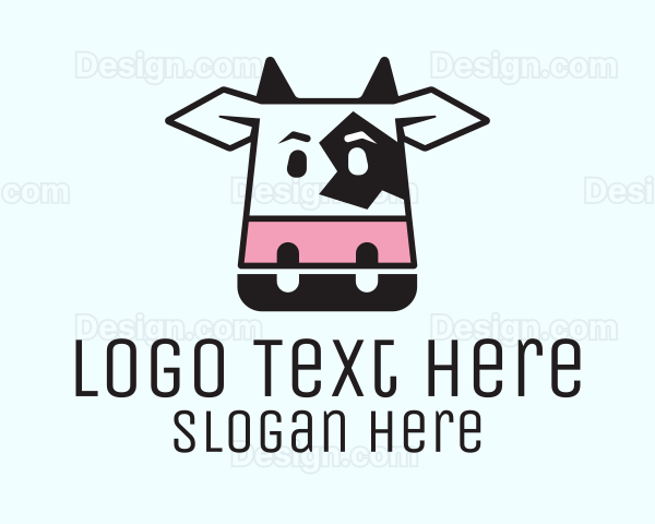 Cute Cow Head Logo