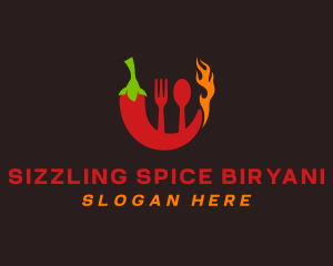 Chili Flame Utensils logo design