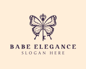 Elegant Butterfly Key logo design