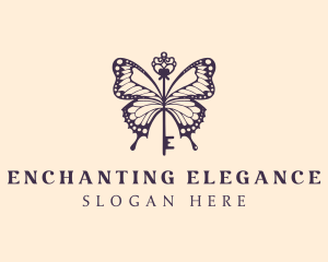 Elegant Butterfly Key logo design