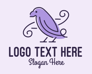 Purple Sparrow Bird  logo