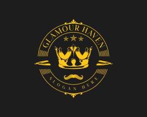 Barber Crown Mustache logo