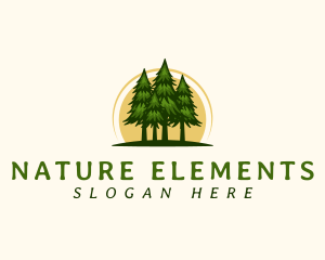 Nature Pine Tree Woods logo design