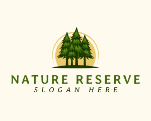 Nature Pine Tree Woods logo design