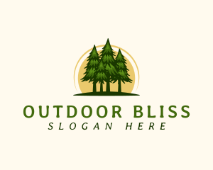 Nature Pine Tree Woods logo design