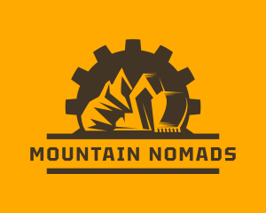 Mountain Mining Excavator logo design