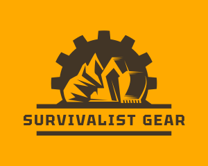 Mountain Mining Excavator logo design