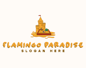 Sand Castle Summer Beach logo design