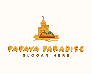 Sand Castle Summer Beach logo design