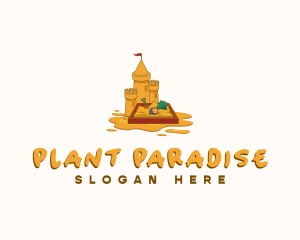 Sand Castle Summer Beach logo design