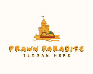 Sand Castle Summer Beach logo design