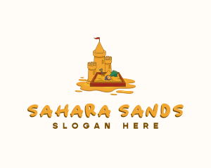 Sand Castle Summer Beach logo design