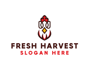 Chicken Rooster Poultry logo design