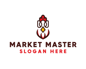 Chicken Rooster Poultry logo design