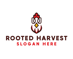 Chicken Rooster Poultry logo design