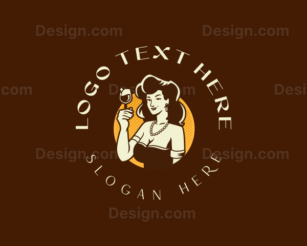 Glamorous Woman Wine Logo