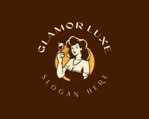 Glamorous Woman Wine logo design