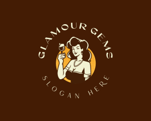 Glamorous Woman Wine logo design