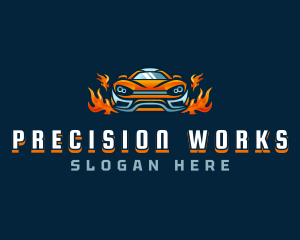 Flaming Car Detailing logo design