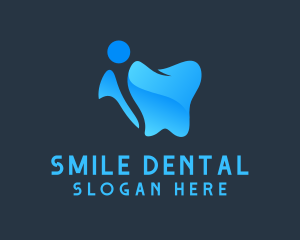 Blue Human Dentist  logo design