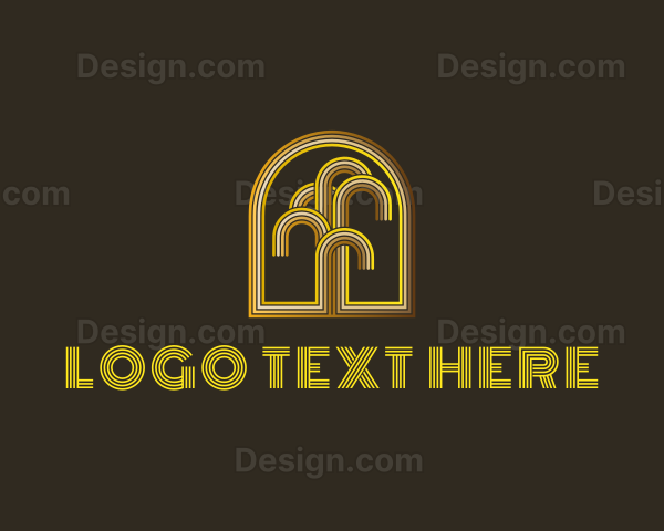 Golden Arch Abstract Tree Logo