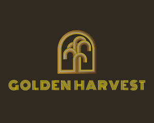 Golden Arch Abstract Tree logo design