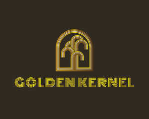 Golden Arch Abstract Tree logo design