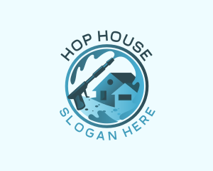 House Pressure Washer Cleaner logo design