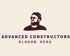 Hipster Male Beard logo design