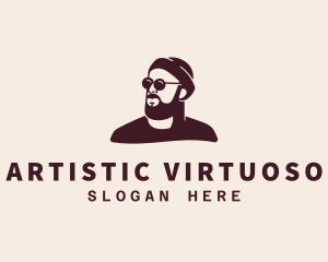 Hipster Male Beard logo design