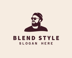 Hipster Male Beard logo design